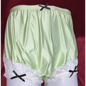 2x 3x Ritzy Knickers Mushroom Gusset Panty Silky Nylon Satin Lace Brief Sissy